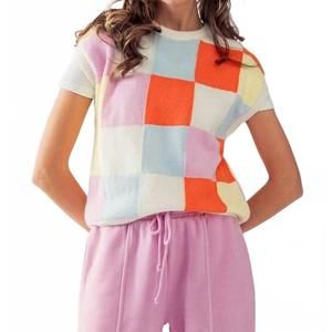 NEW FASHION WEEK painted desert knit vest in multi